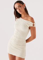 Farah Off-the-Shoulder Mini Dress - White