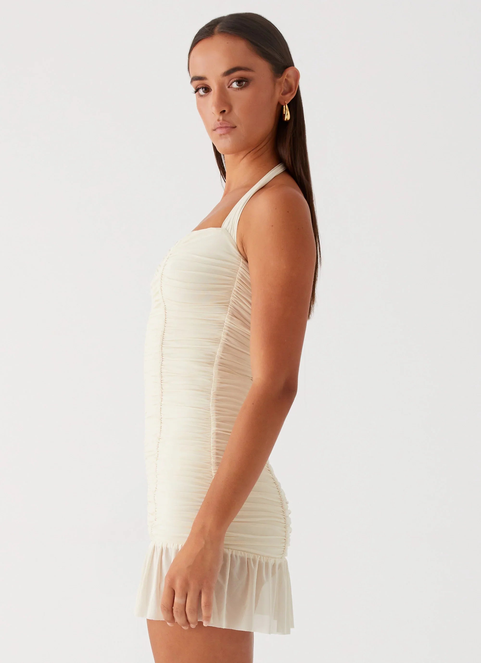 Toni Halter Mini Dress - Lemon