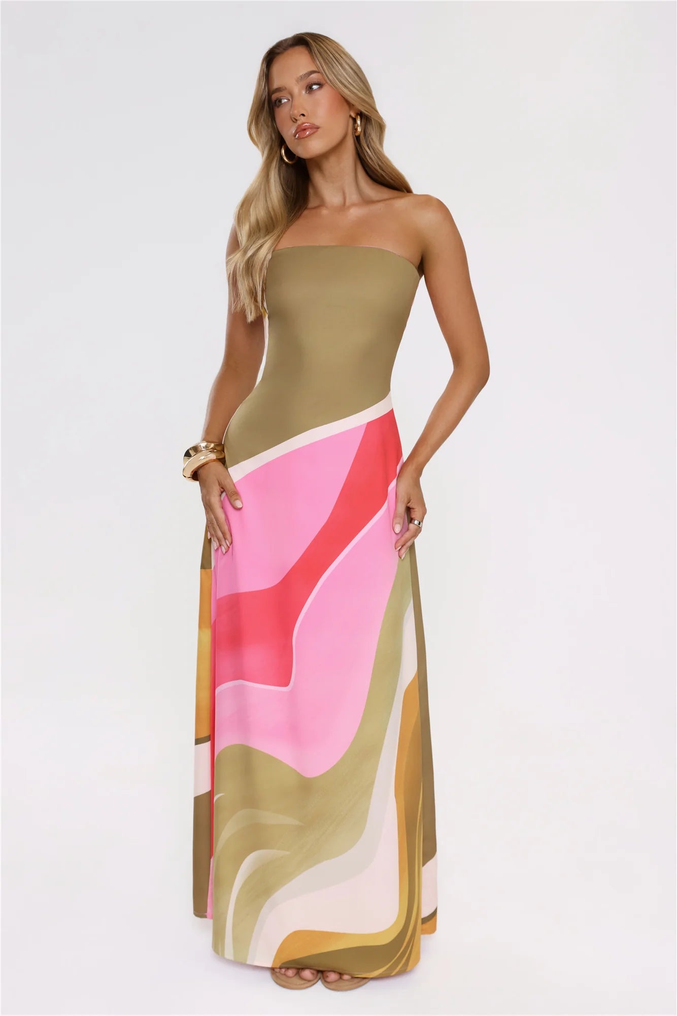 Palette Of Yours Robe Longue Bustier Verte