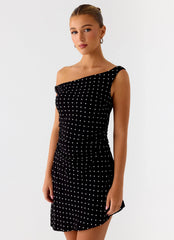 Delusional Mini Dress - Black Polka Dot