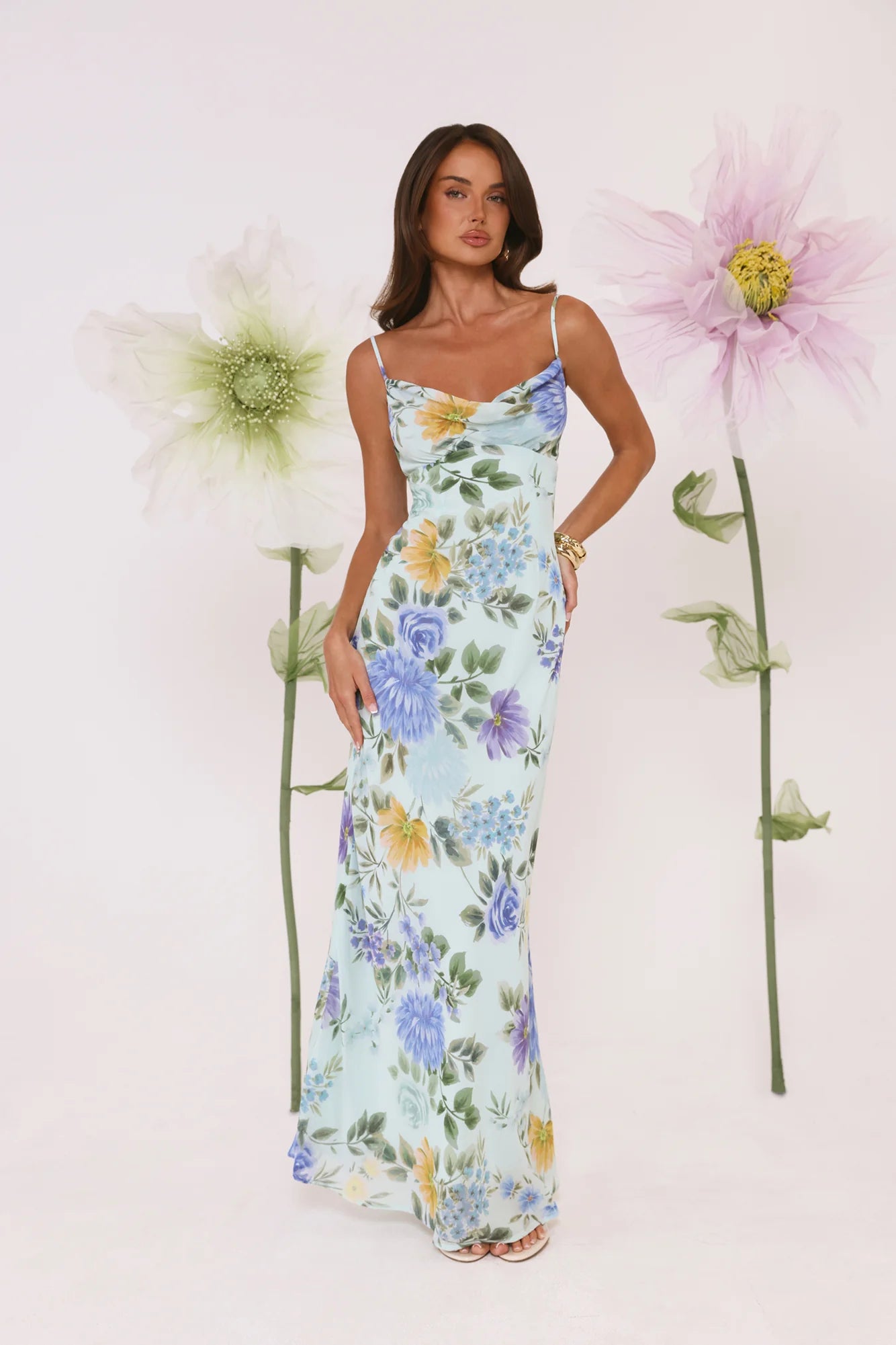 Moonflower Glow Floral Maxi Dress