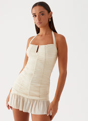 Toni Halter Mini Dress - Lemon