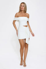 Secret Affair Off-Shoulder Mini Dress White