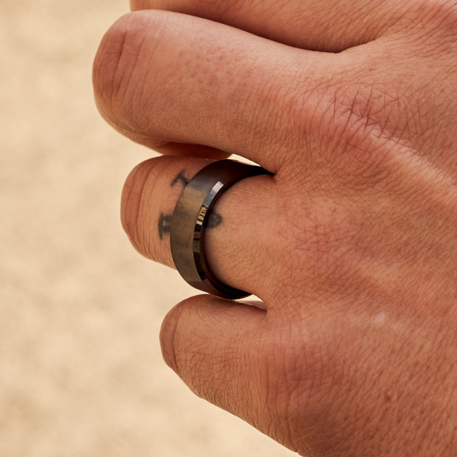 8mm Beveled Ring Set - Gunmetal